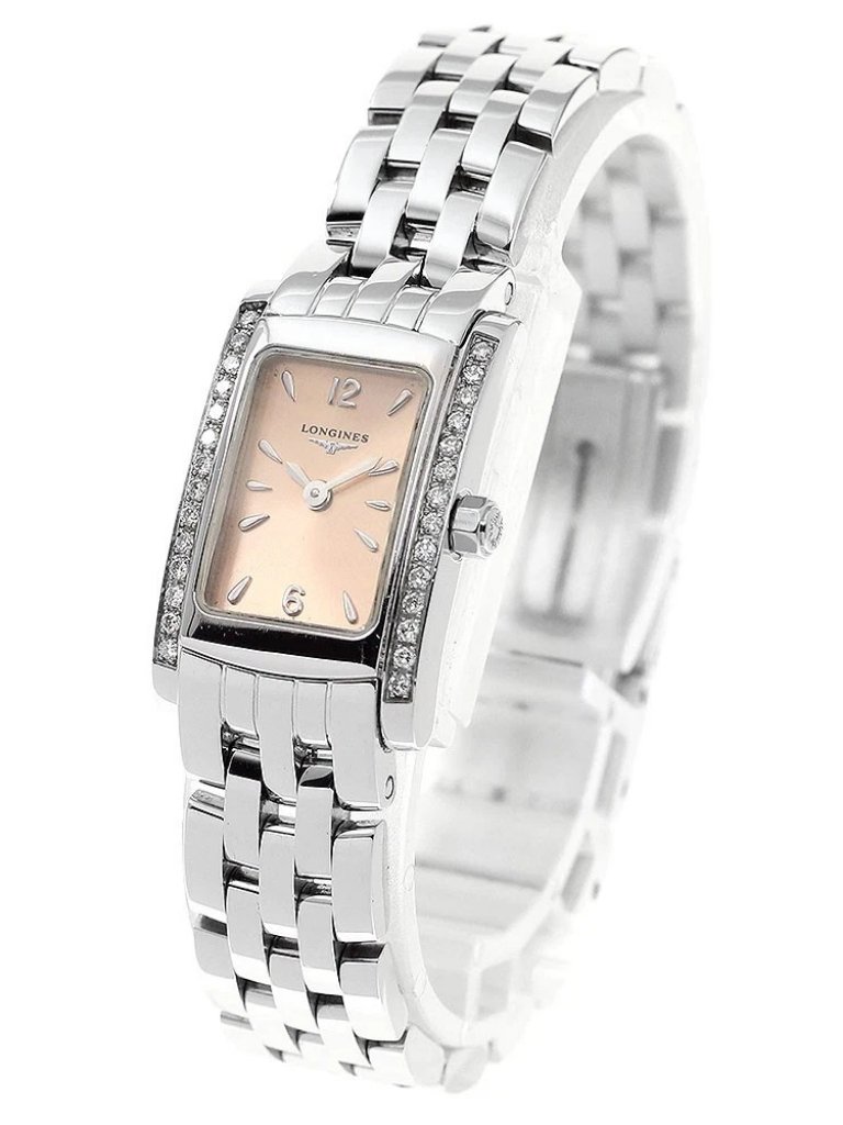 Longines Dolce Vita L51580 Side Diamond Orange Dial Quartz Ladies Watch943866